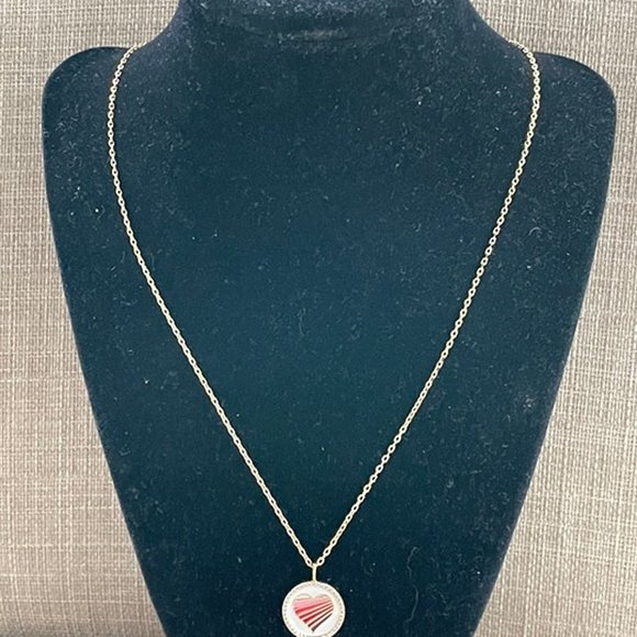 Valentines Day LULU DK Necklace LOVE 14K Plated Reversible Enamel Crystal Accent - Picture 7 of 11
